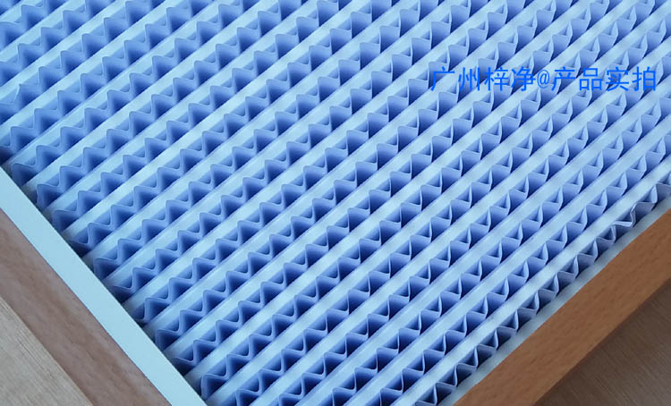 木框高效過(guò)濾器圖片【采用隔板式設(shè)計(jì)，波紋形隔板可以精確地保持褶層間距?！? width=